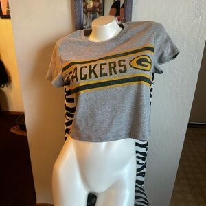 Junk Food Clothing Gray and Gold Packers Kids Tee